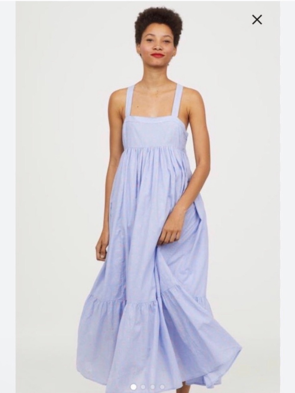 HM Light Blue Maxi Sundress with Cross Back Straps Cotton